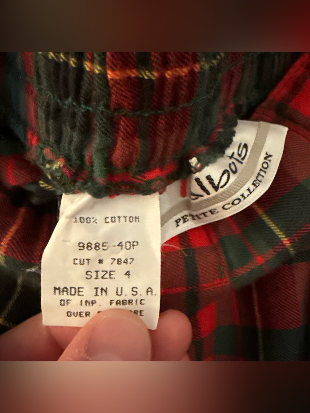 90s Talbots cotton plaid midi skirt - Picture 3 of 3
